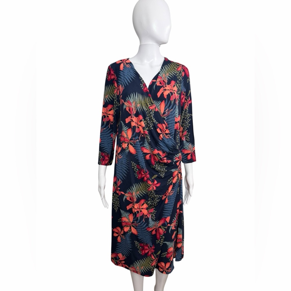 Tommy Bahama Red and Blue Floral Dress Lg